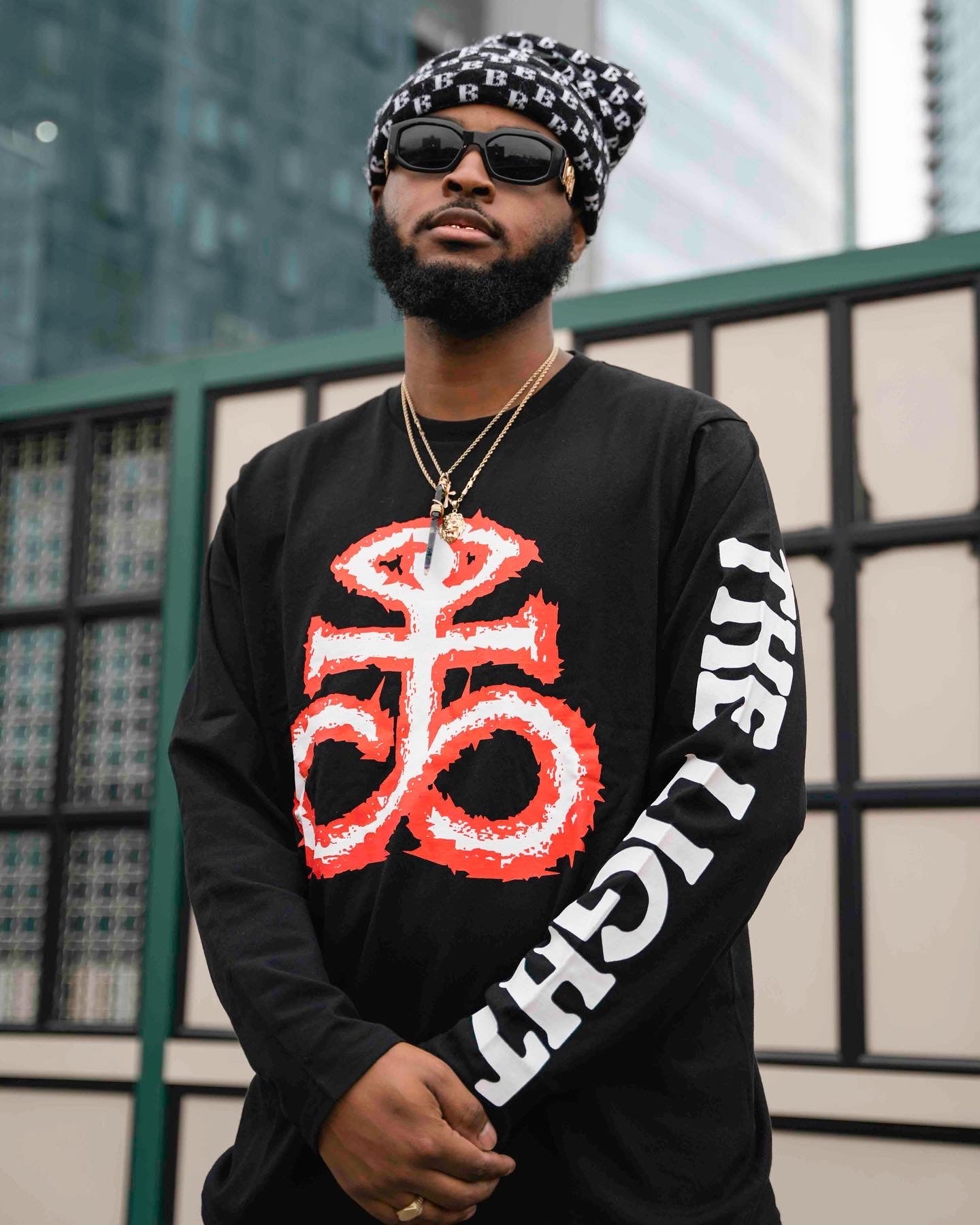 The Light Red Logo Long Sleeve Shirt