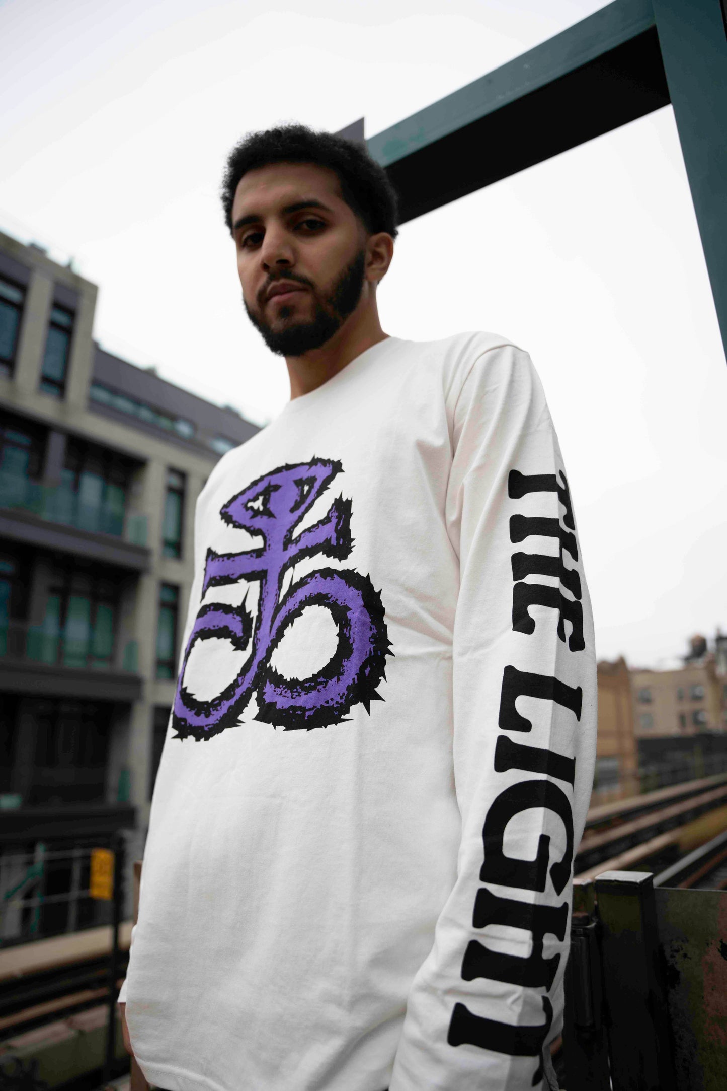 The Light Purple Logo Long Sleeve Shirt